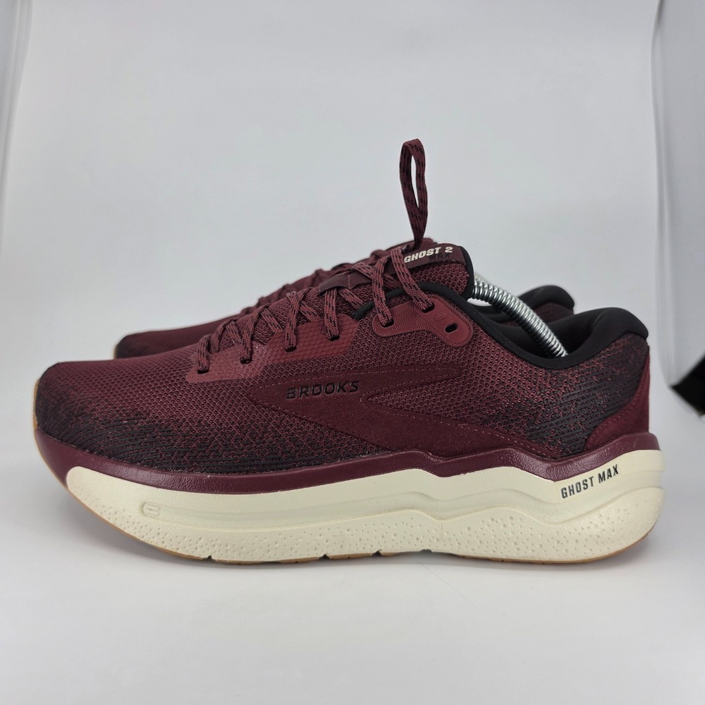 Brooks Running Shoes Mens Size 10.5 Burgundy Truffle Ghost Max 2 Comfy